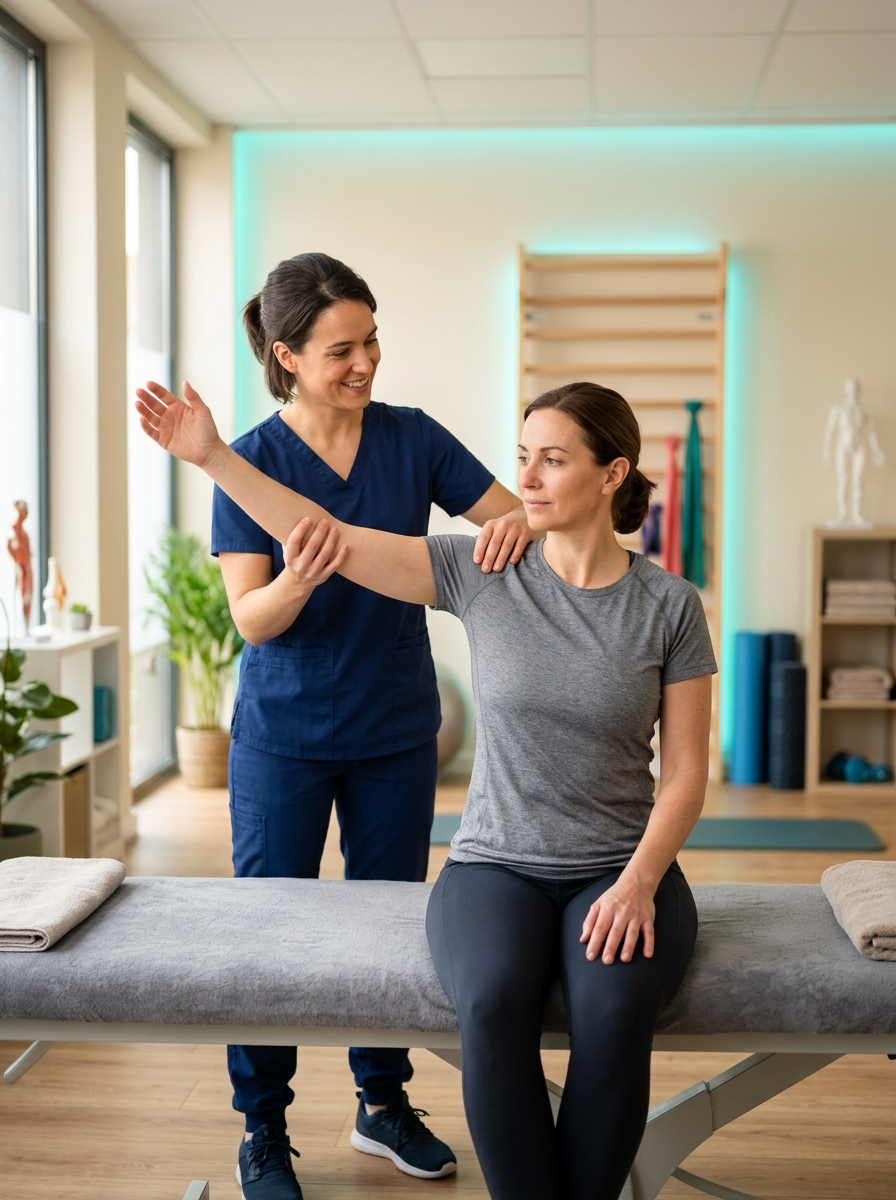 Sesión de fisioterapia y rehabilitación funcional en Fisiolución